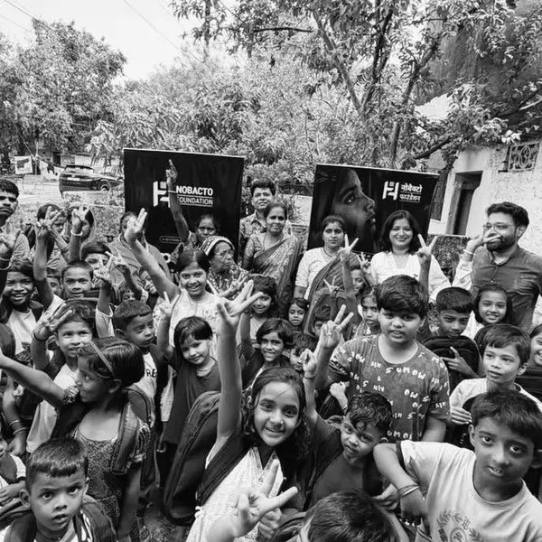 NOBACTO Foundation team with children, Bhilai